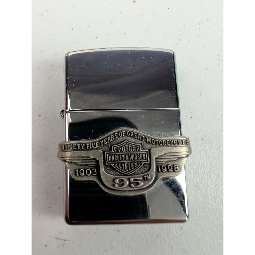 Vintage Harley-Davidson Since 1903 Zippo Lighter Bar & Shield 1903-1998 Unused